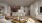 a large living room with a wood floor and a dining table